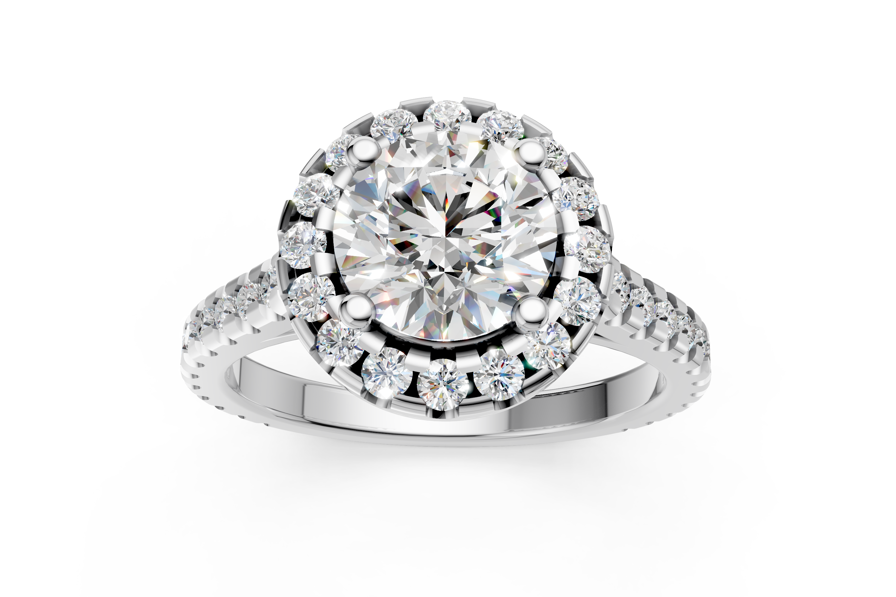 Classic White Gold Round Diamond  Ring